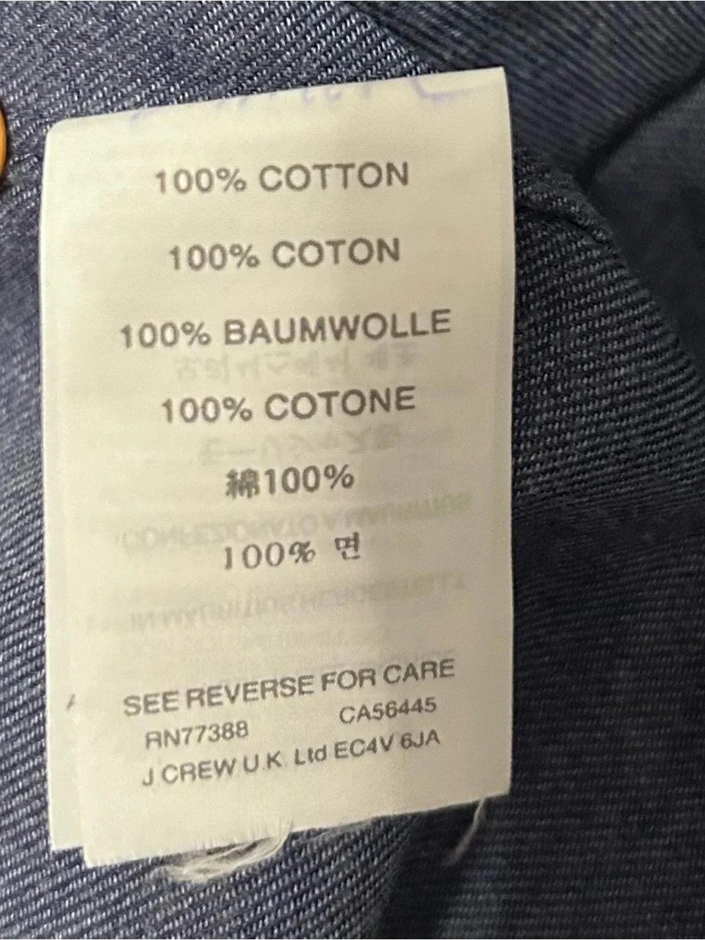 J. Crew Men’s Indigo Button-Down Shirt with Chest Pocket